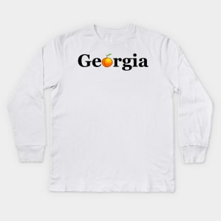 Georgia Peach Kids Long Sleeve T-Shirt